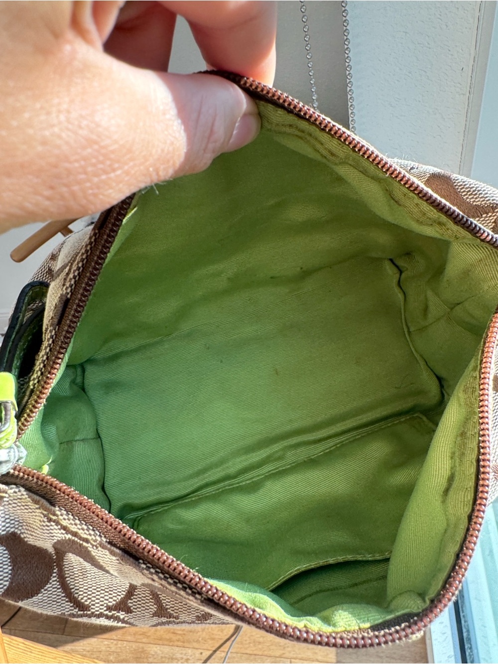 Coach Signature Jacquard Shoulder Bag Lime Green Rare Colorway Y2K - Picture 8 of 9